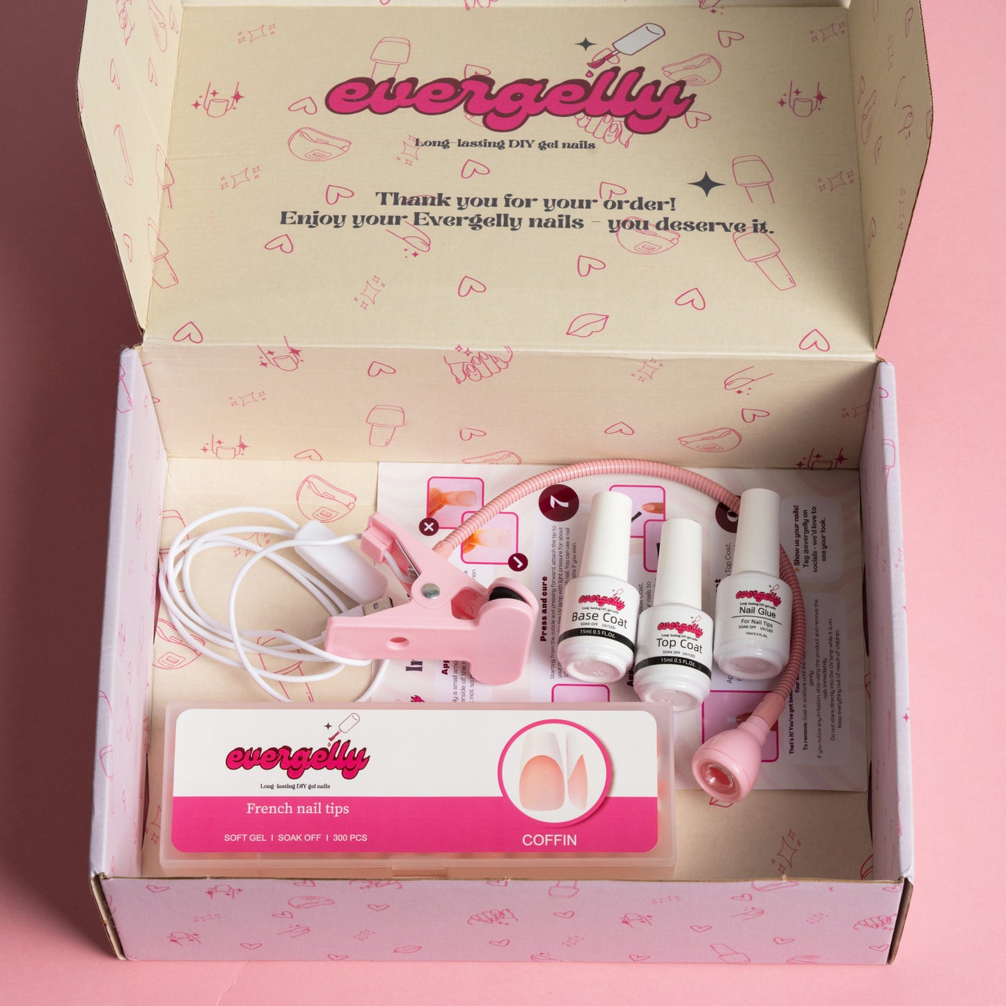 Forever French Coffins – Complete Soft Gel Press-On Nail Kit